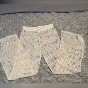 Shade & Shore White Crochet Pants